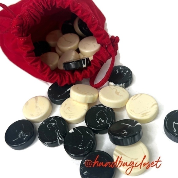 Kate Spade New York Mason Long Handles "TIC TAC TOE" "CHECKERS" Canvas Game Tote - Picture 10 of 16